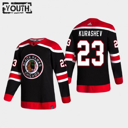 Chicago Blackhawks Philipp Kurashev 23 2020-21 Reverse Retro Authentic Shirt - Kinderen